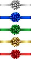 set of colorful bows with ribbons vector