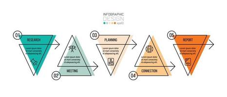 Plantilla de negocio infográfico con diseño de paso u opción. vector