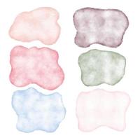 Abstract watercolor stains for the background Isolated vector illustration Set of backgrounds in watercolor pastel colors