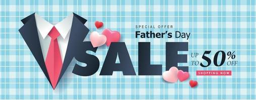 Happy Fathers Day Sale banner background template vector