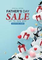 Happy Fathers Day Sale banner background template vector