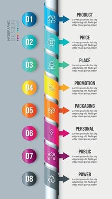 8P analysis business or marketing  infographic template