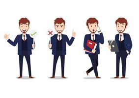 Cartoon character with businessman working character vector design