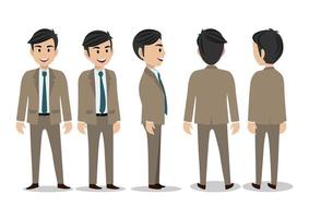Cartoon character with business man in suit for animation vector