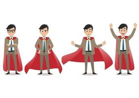 Businessman cartoon character in a superhero costume vector illustration
