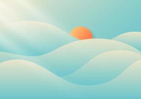 Summer cloudy and foggy with sunlight on blue sky background nature minimal concept vector