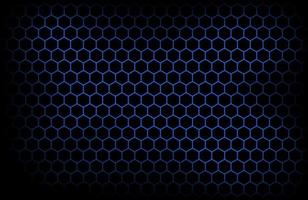 Fondo de tecnología moderna oscura con malla hexagonal azul textura geométrica de metal abstracto ilustración vectorial simple vector