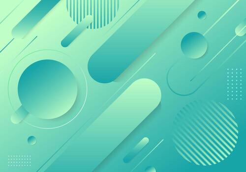 Abstract trendy green gradient geometric shape elements pattern composition background vector