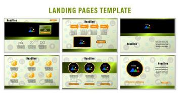 Green Web Landing pages template vector