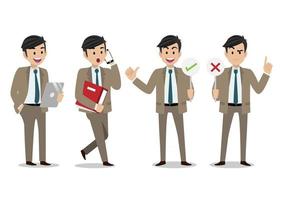 Cartoon character with businessman working character vector design