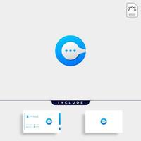 Letter C Chat Talk message Logo Template Vector Design