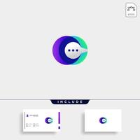 Letter C Chat Talk message Logo Template Vector Design