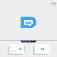 Letter D Chat message talk Logo Template Vector Design