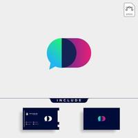 Letter D Chat message talk Logo Template Vector Design