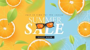 Summer sale banner poster template vector