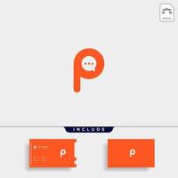 Letter P Chat Logo Template Vector Design