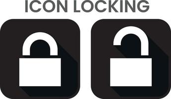 Icon locking and unlocking vector