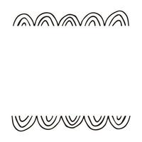 Simple rectangular frame in Scandinavian style Black and white vector border for postcard banner Doodle style