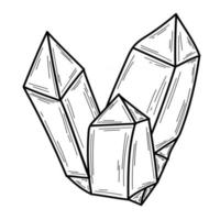 Doodles one crystal isolated line Hand drawn vector illustration coloring Sketch for a tattoo