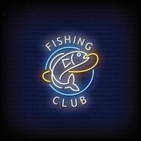 Fishing Club Neon Signs Style Text Vector