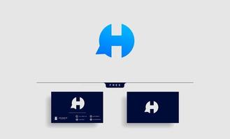 Letter H Chat Logo Template Vector Design