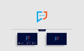 Letter J Chat Logo Template Vector Design