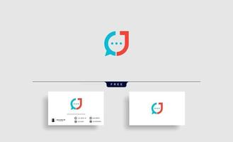 Letter J Chat Logo Template Vector Design