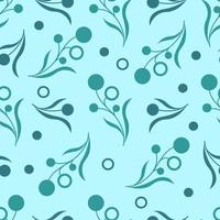 Seamless background of geometric abstract patterns of flowers plants branches Flat vector minimalistic background