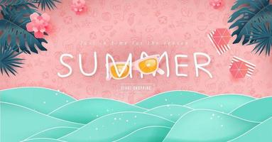 Summer sale banner poster template vector