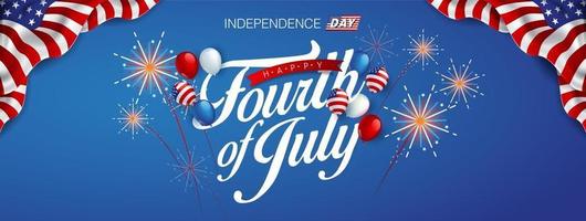 Independence day USA banner template vector