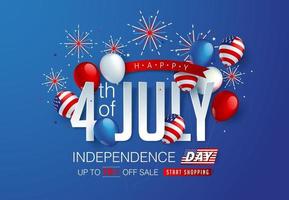 Independence day USA sale promotion banner template vector