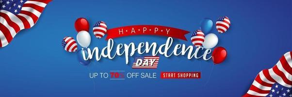 independence sale poster banner vector