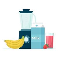 Stationary blender and products for smoothies vector