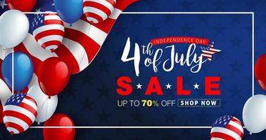 Independence day USA sale promotion banner template vector