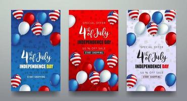 Independence day USA sale promotion banner template vector