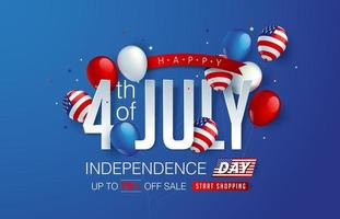 Independence day USA sale promotion banner template vector