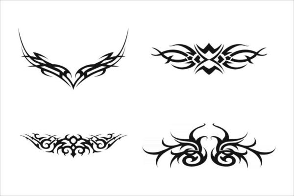 black arm shoulder tattoo fantasy pattern vector