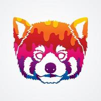 Abstract Red Panda Head vector