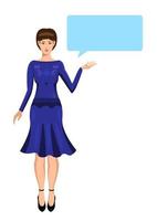 young business woman presentation cartoon vector