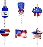 globos de fiesta de independencia americana vector