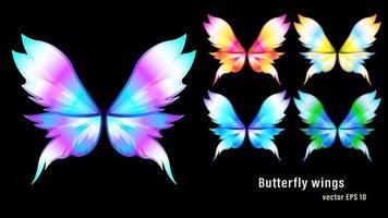 Colorful gradient acrylic butterfly wing vector