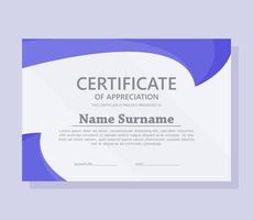 Blue abstract certificate award template vector