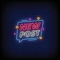 New Post Neon Signs Style Text Vector