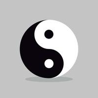 Ying yang symbol of harmony and equilibrium gray background vector