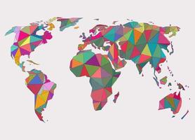 Abstract geometric colorful earth map concept vector