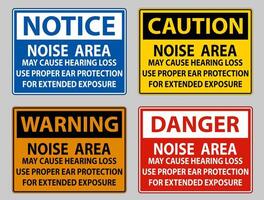 Noise Area May Cause Hearing Loss Use Proper Ear Protection For Extended Exposure vector