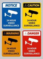 CCTV 24 Hour Video Surveillance Sign vector