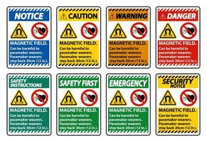 Magnetic field can be harmful to pacemaker wearers pacemaker wearers stay back 30cm vector