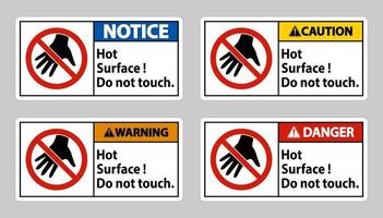 Hot Surface Do Not Touch On White Background vector