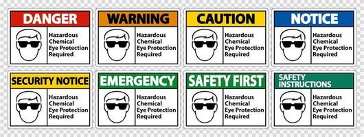 símbolo de protección ocular química peligrosa vector
